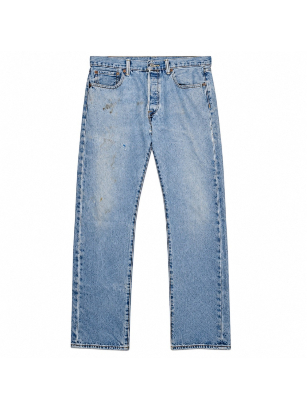 Levis 501 Jeans Mens 34x32 Blue Medium Wash Button Fly Grunge